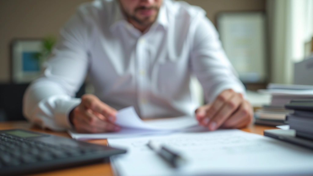 Accountant reviewing CPP contribution calculations on computer with pension documentation