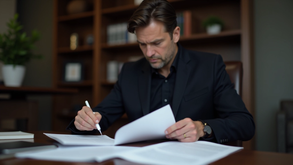 Business owner reviewing EI premium calculation documents with payroll information