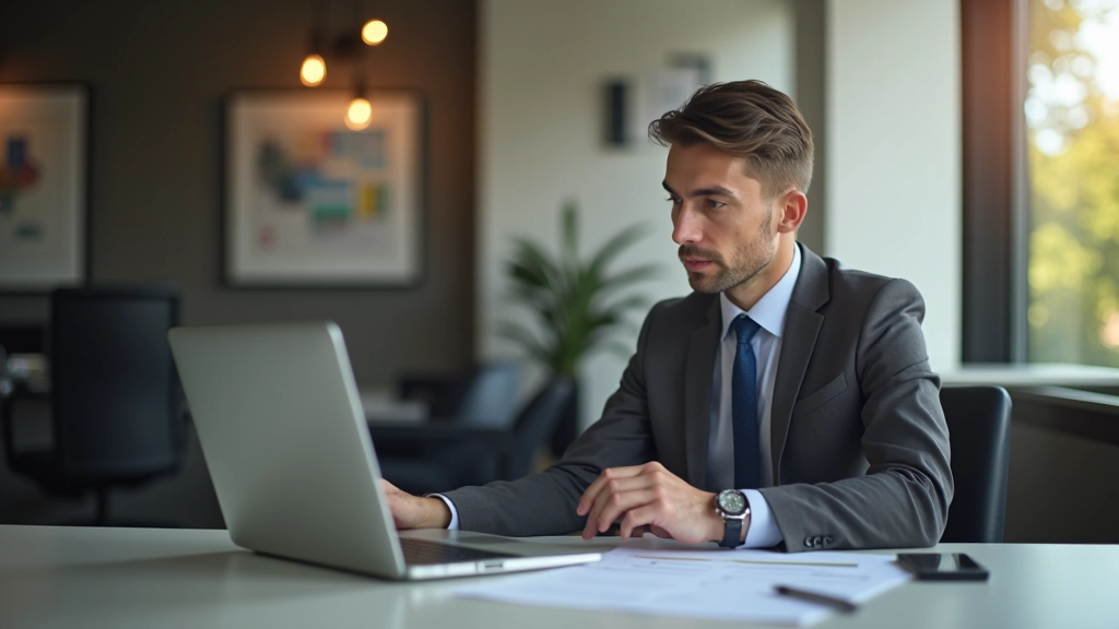 HR professional completing T4 forms with tax documents and employee records on desk